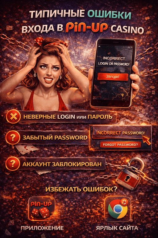 Типичные ошибки при входе в БК PinUp, включая неверный пароль, проблемы с логином, кодом подтверждения и загрузкой страницы сайта
